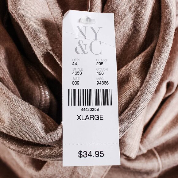 NY&CO 7th Ave Design Studio Draped Cowl Neck Tunic Top NWT XL - Picture 7 of 10